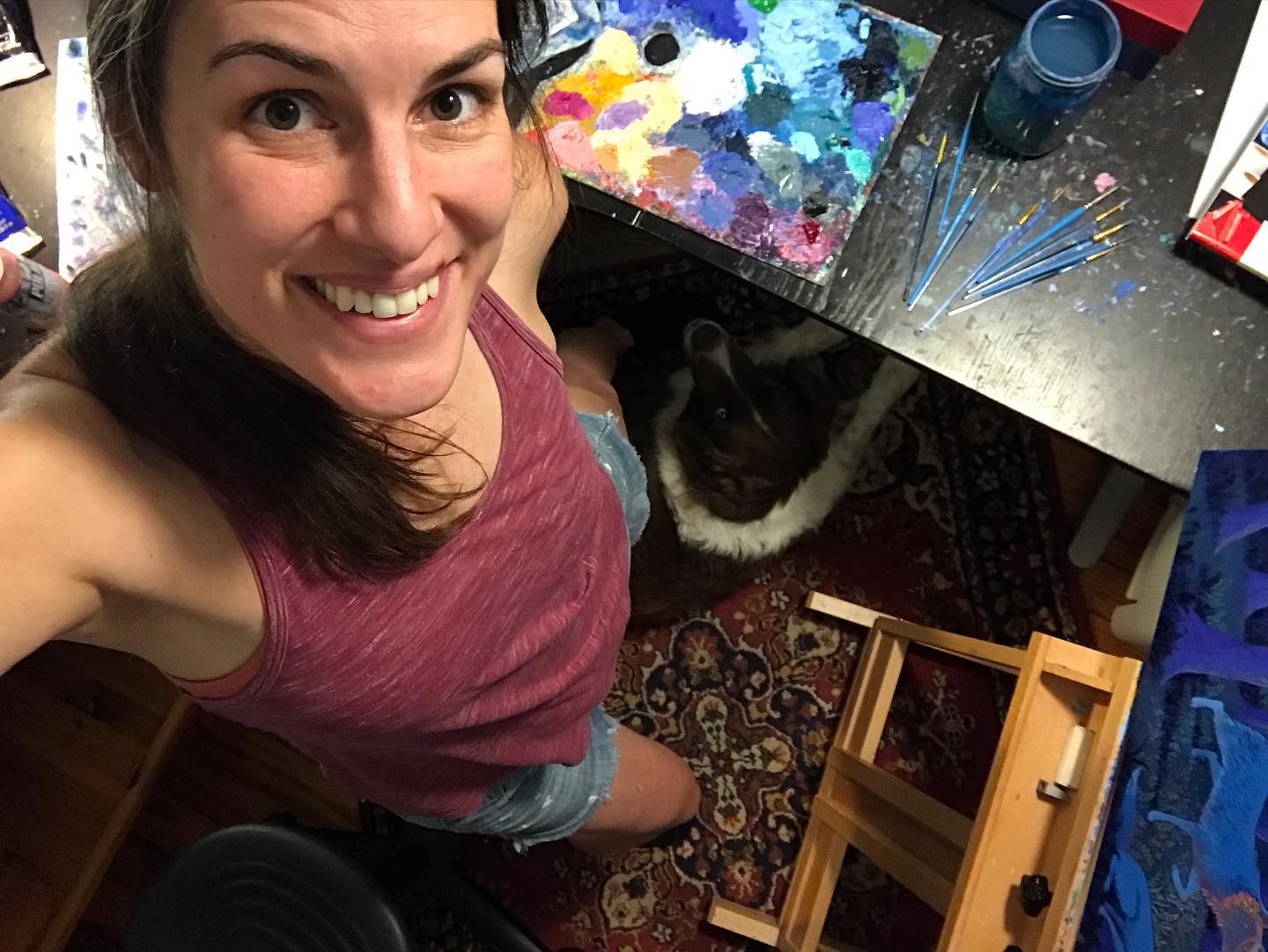 Elaine and Balu in the studio