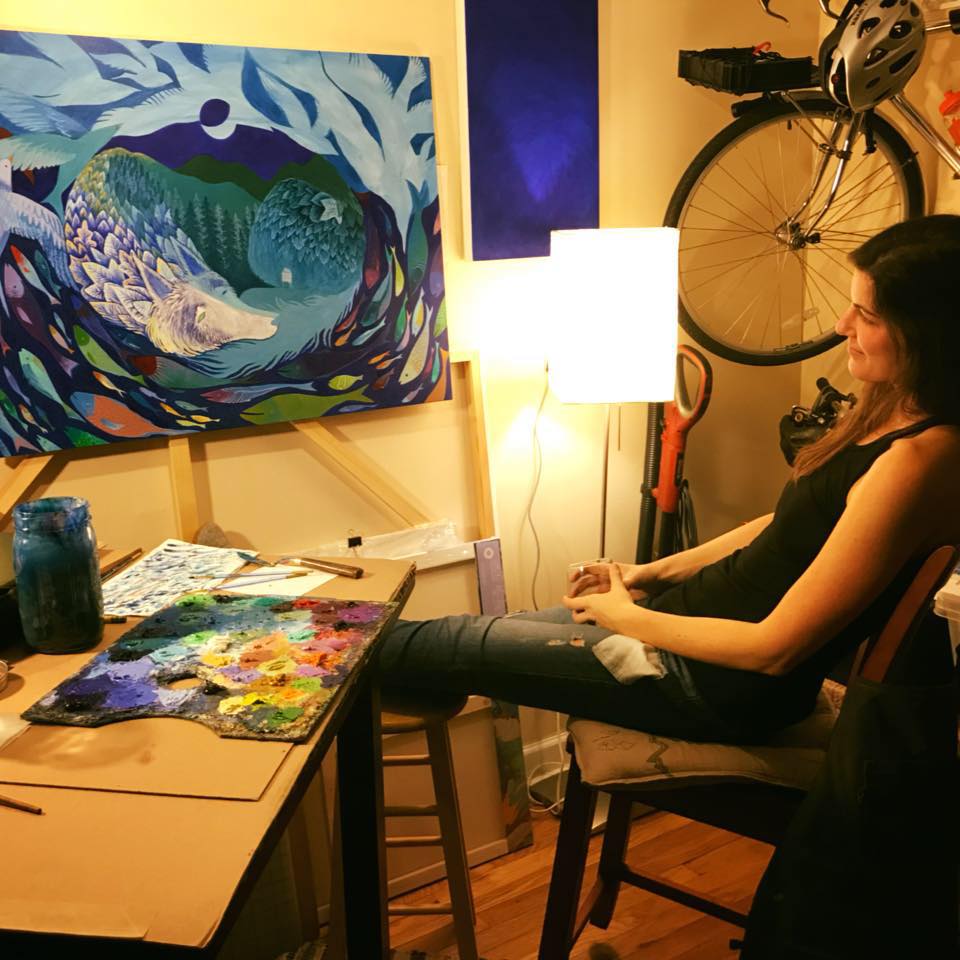 Elaine Thompson in her studio